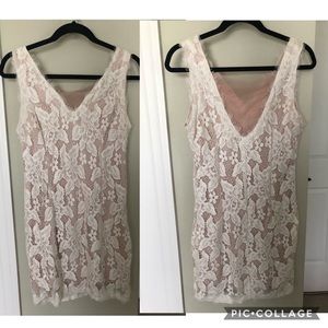 Cream and nude lace dress